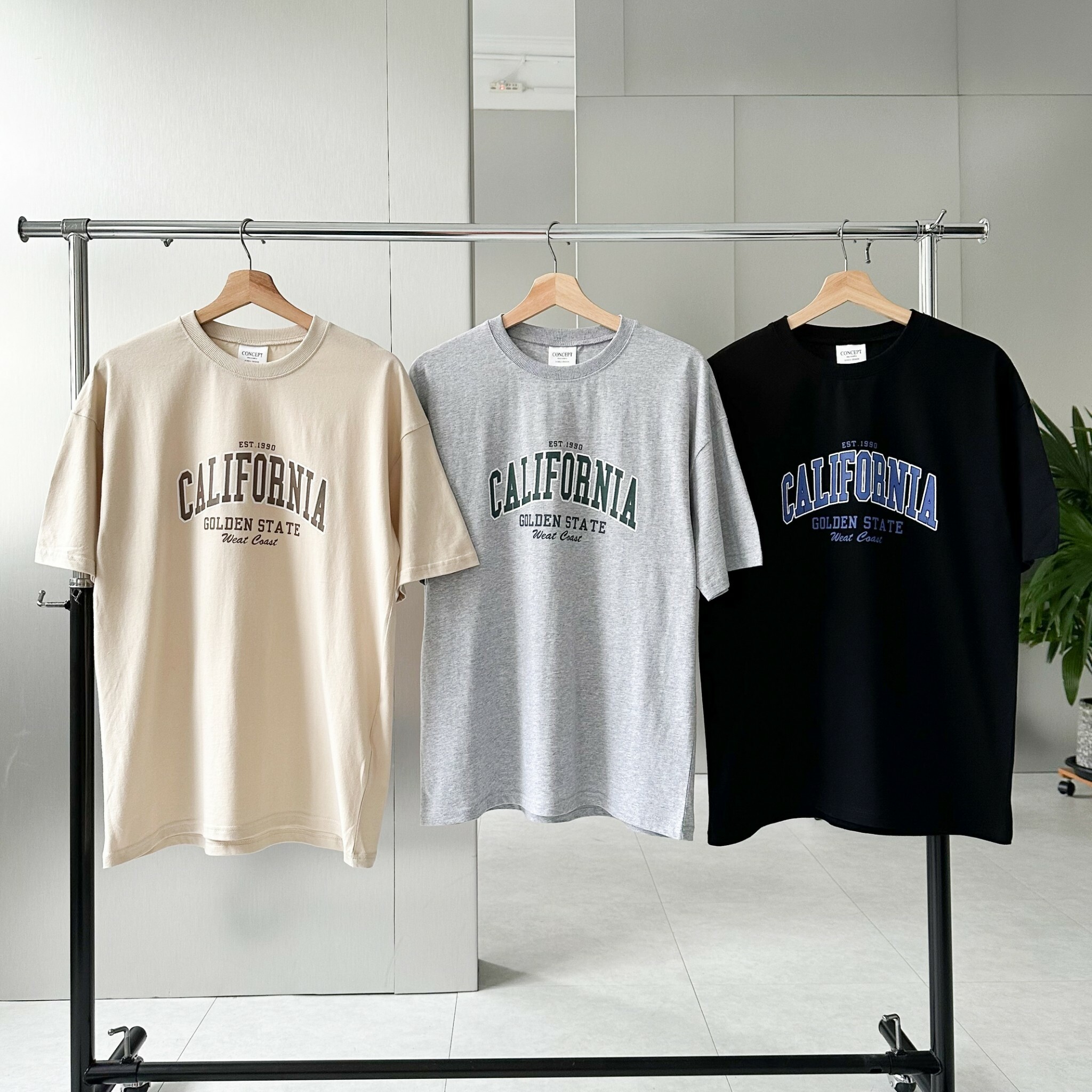 CALIFORNIA撞色文字 短T (3colors)