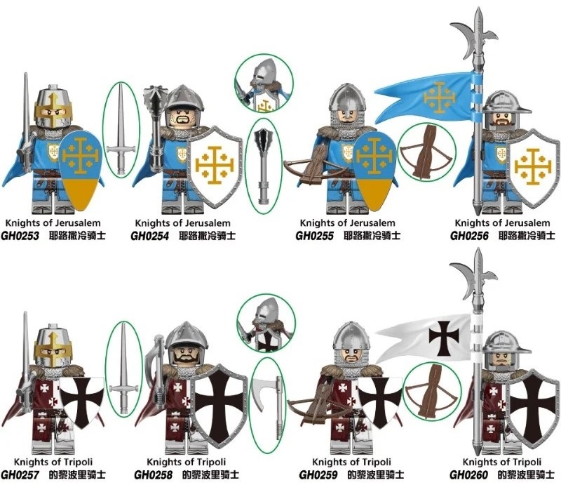 8PCS\Lot Medieval Series Knight Warriors Soldier Minifigures G0133