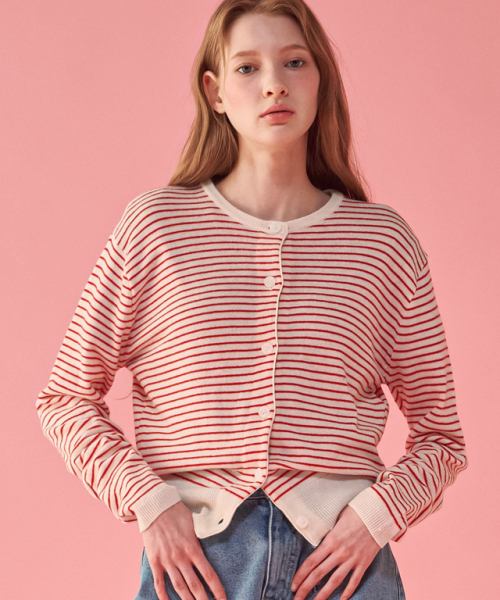 RONRON MULTI STRIPE KNIT CARDIGAN