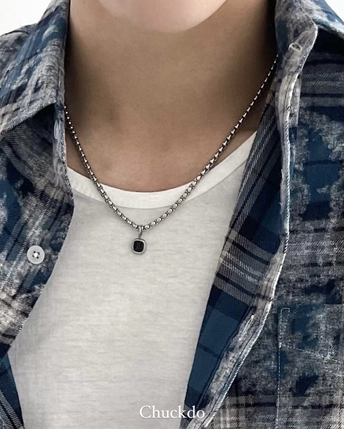 哥特式十字/方形扣鏈條項鍊（醫療鋼）