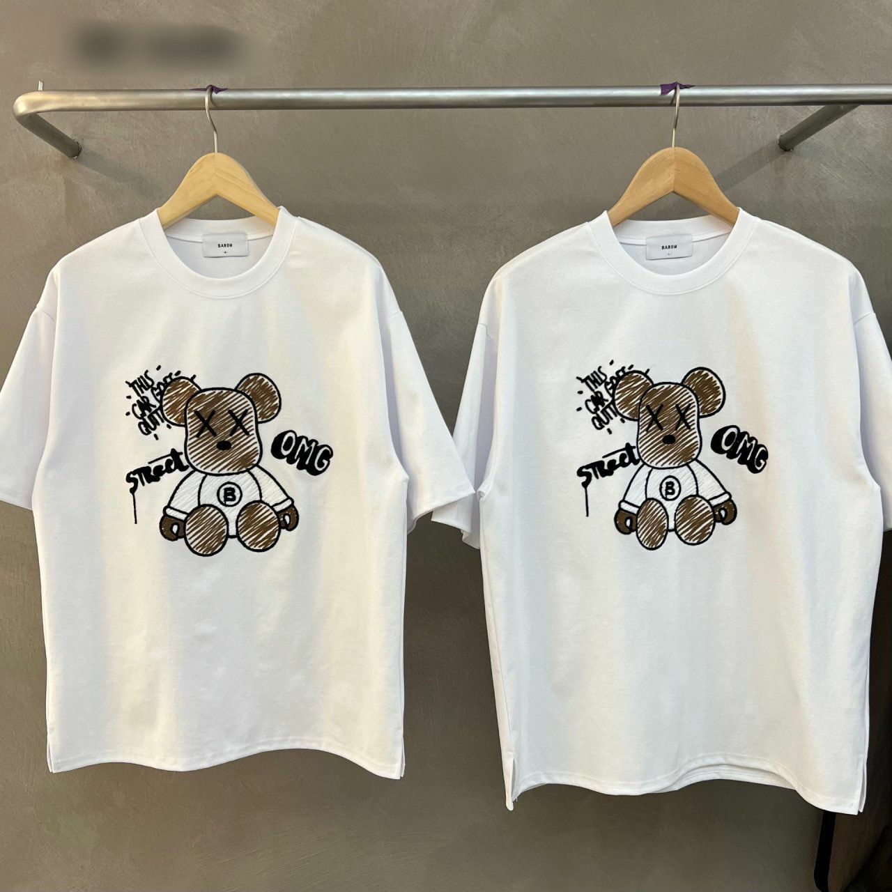 熊仔圖案英文字短袖Tee BARON-084T