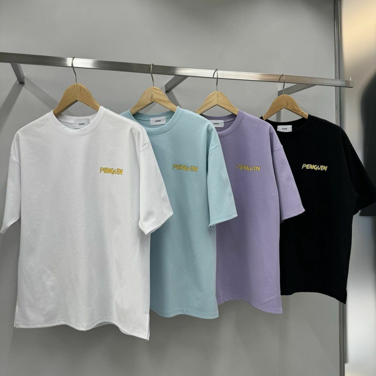 企鵝圖案英文字短袖Tee BARON-086T