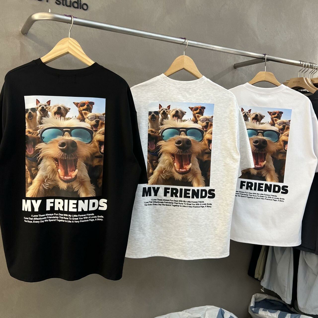 狗仔圖案英文字短袖Tee BARON-087T