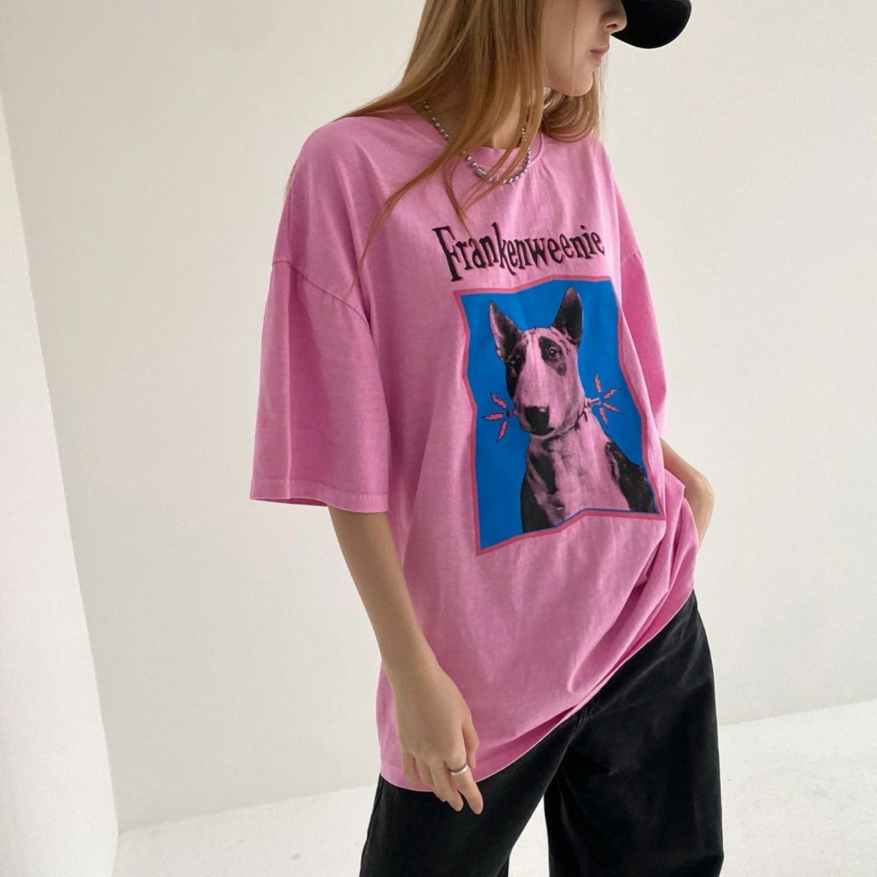 狗仔圖案英文字短袖Tee T5405