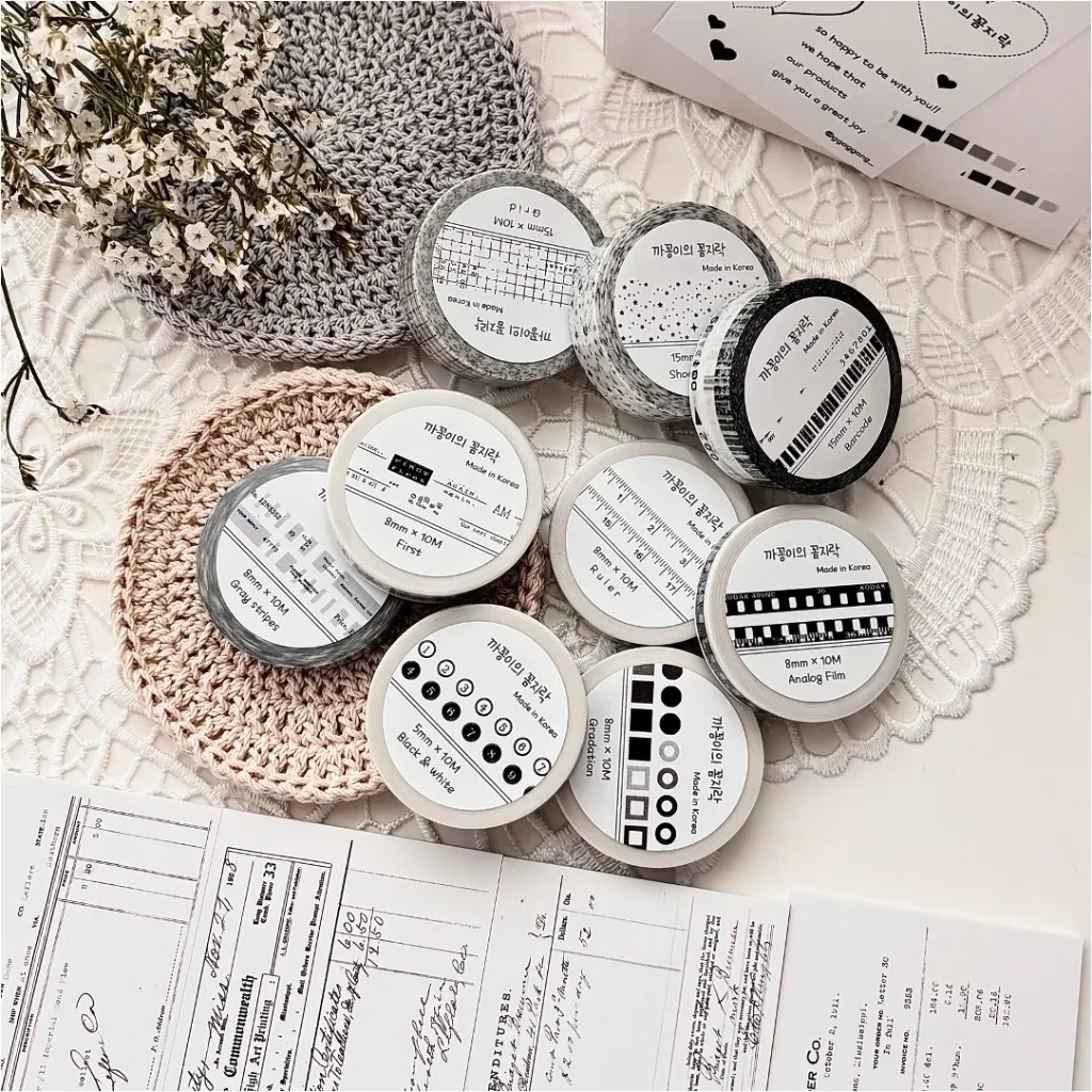 韓國 ggaggong．8mm紙膠帶細卷 共六款