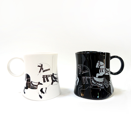 旋轉木馬-圓舞曲對杯組    亮黑/霧白 270ml