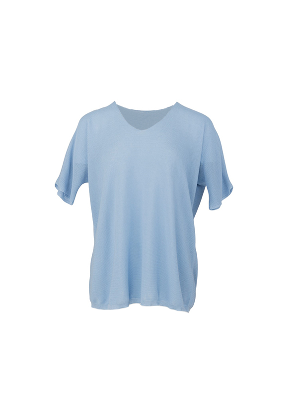 Le Tricot Perugia V領棉上衣(天藍)