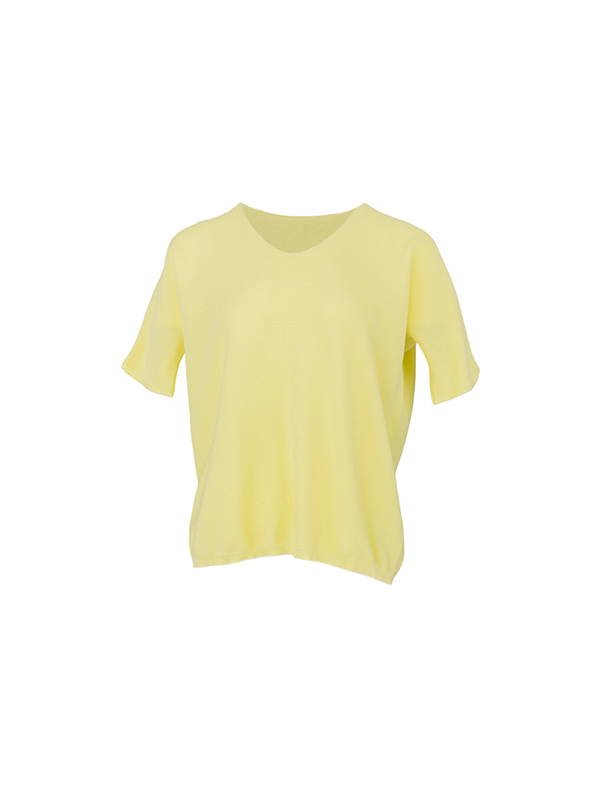 Le Tricot Perugia V領棉上衣(鵝黃)