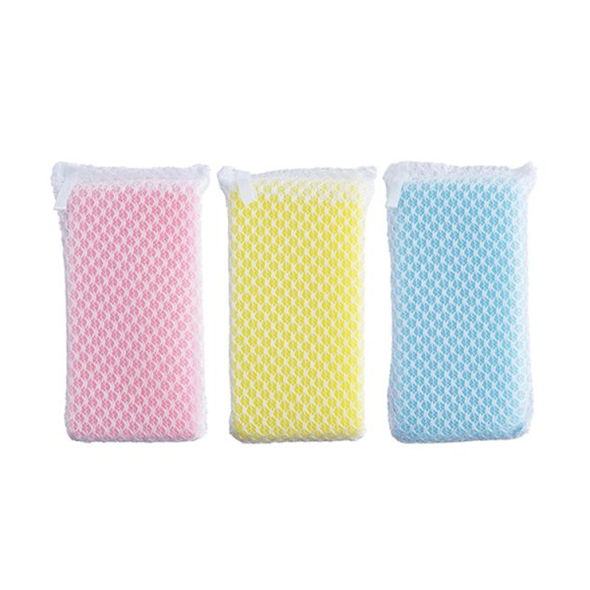 日本AISEN 3件裝清潔套網海綿 -KCJ22