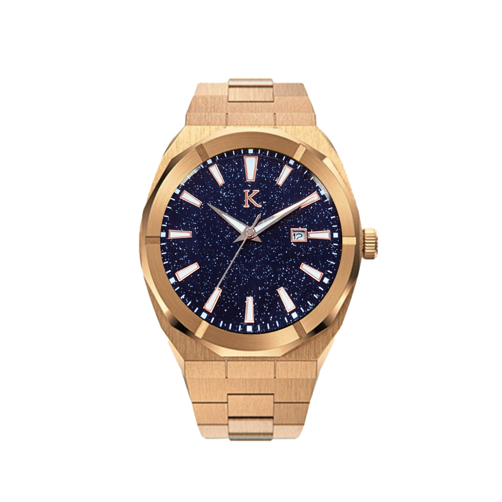 【KYLE 凱爾】荷蘭KLE-004(鐵)星空面帶日期防水100米石英錶-