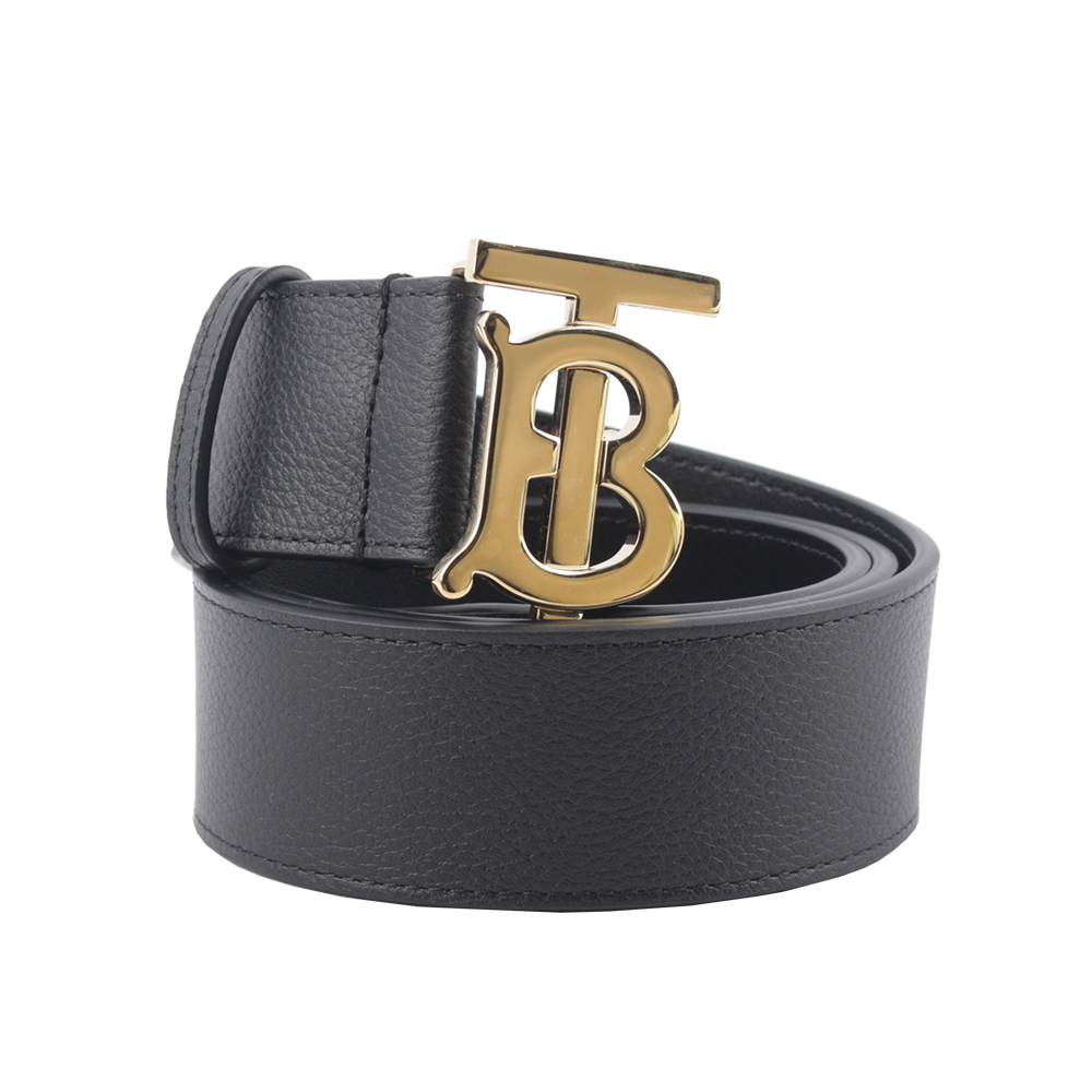 【BURBERRY】金色TB Logo 牛皮寬4cm/ 85/90/105cm皮帶