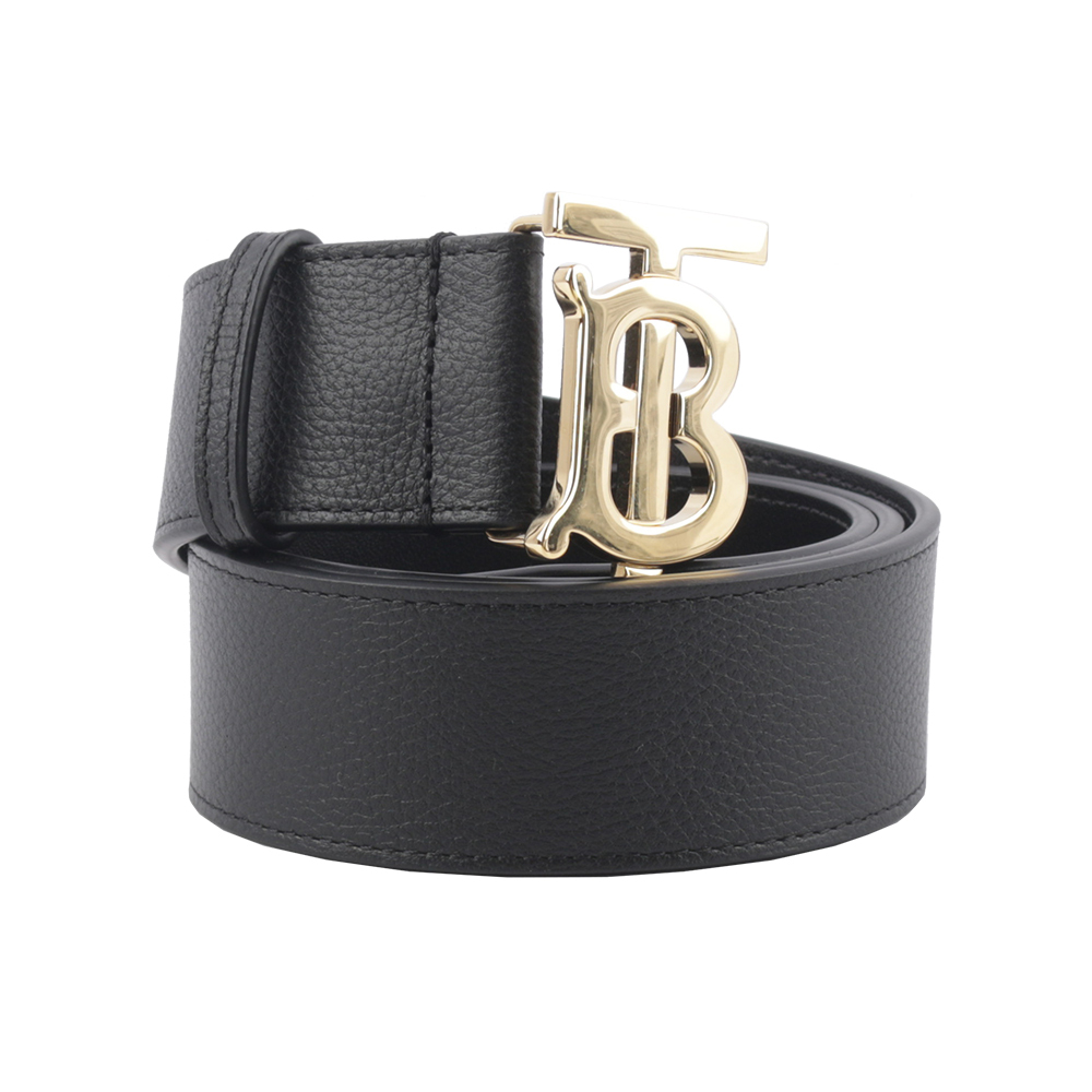 【BURBERRY】金色TB Logo 牛皮寬4cm/ 85/90/105cm皮帶