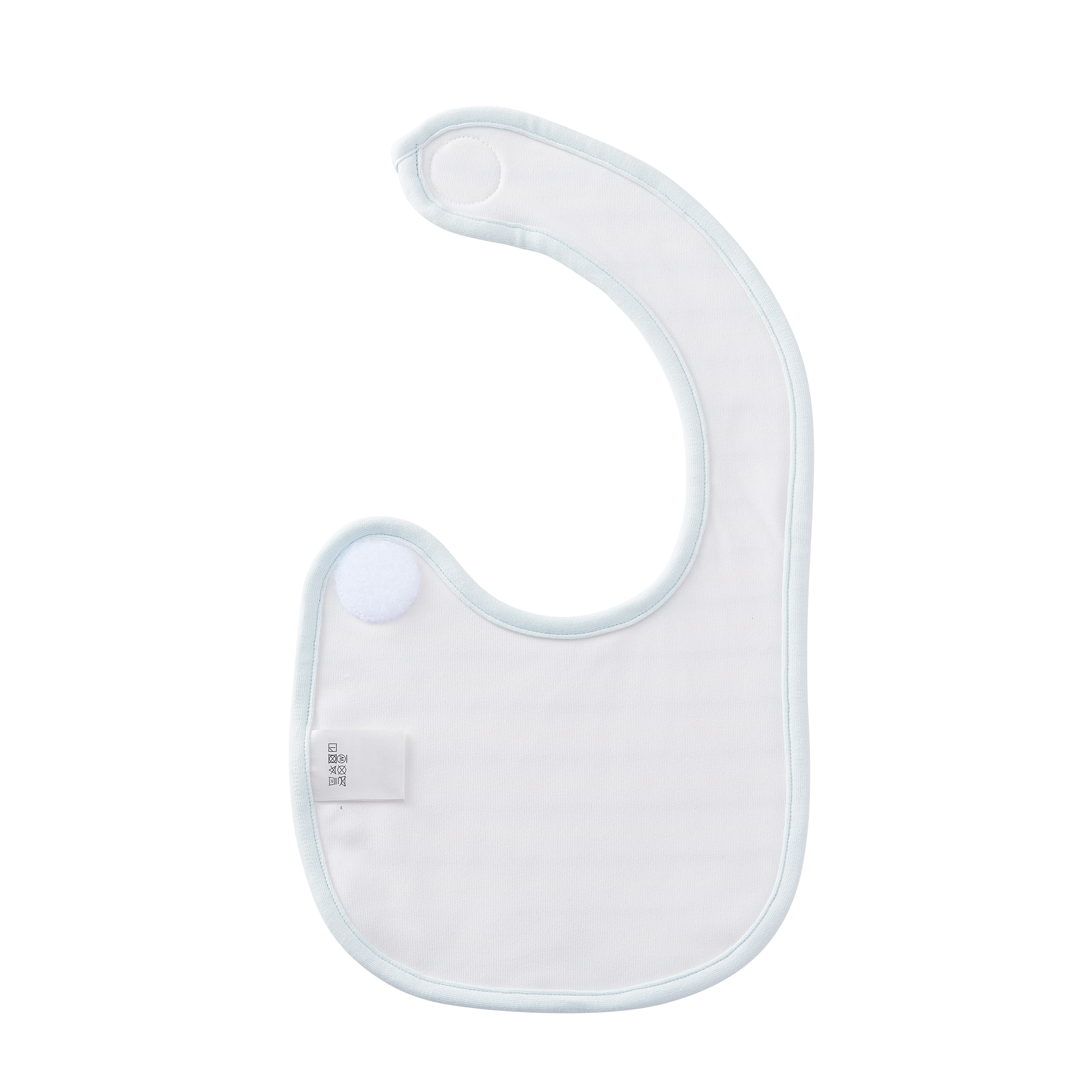 無撚紗小熊刺繡防水內襯圍兜-天藍