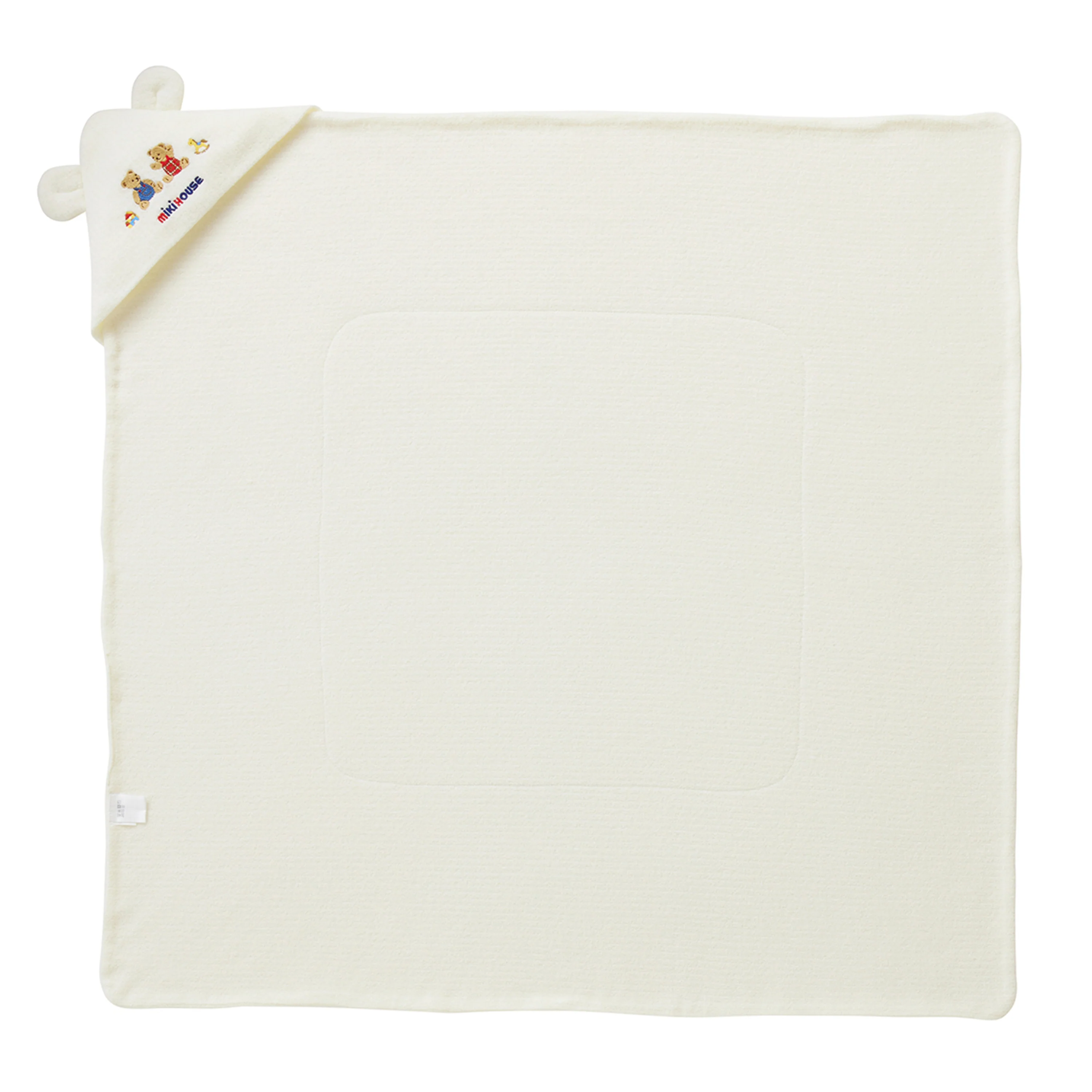 無撚紗耳朵造型抱被-白