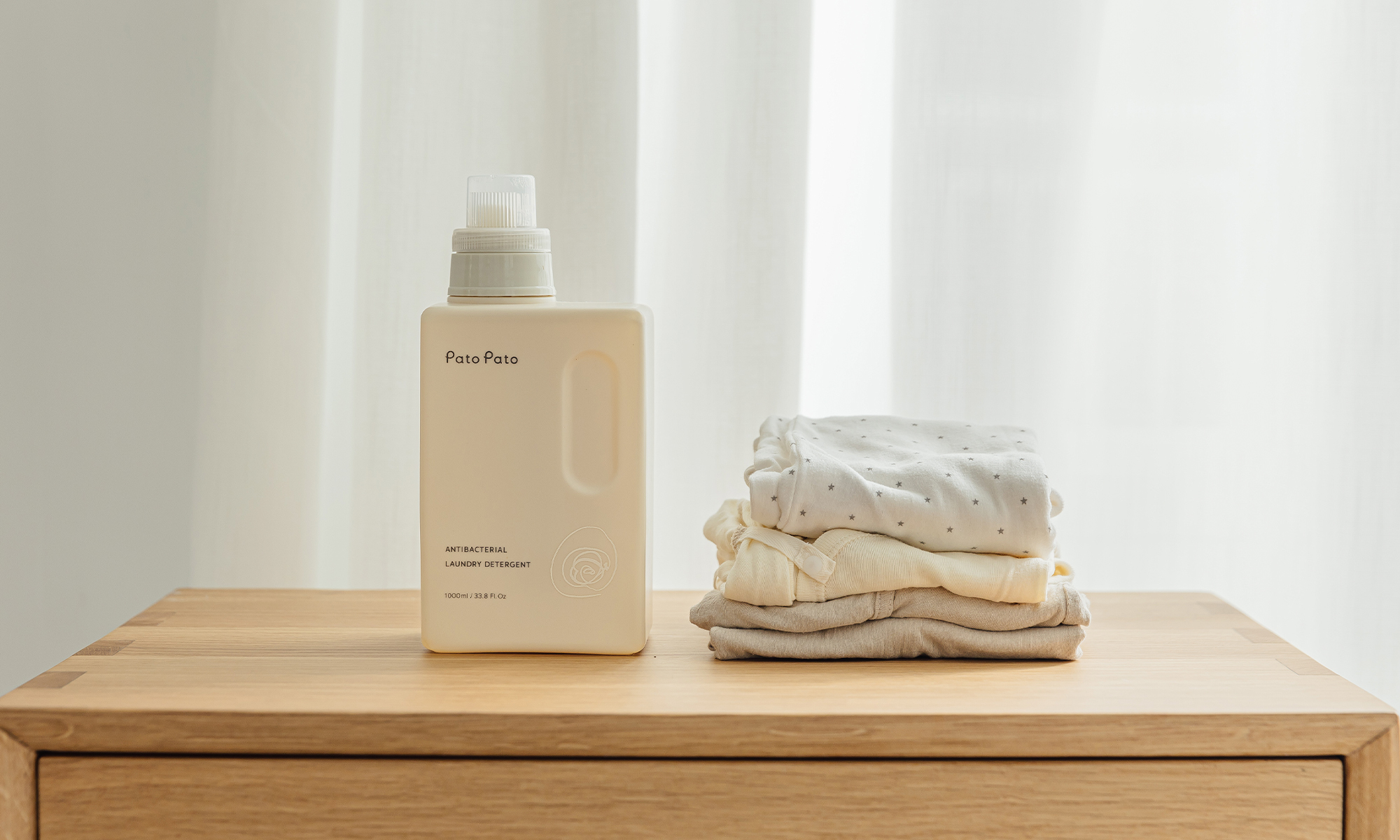 這是一罐Pato Pato的嬰幼兒抗菌洗衣精的照片