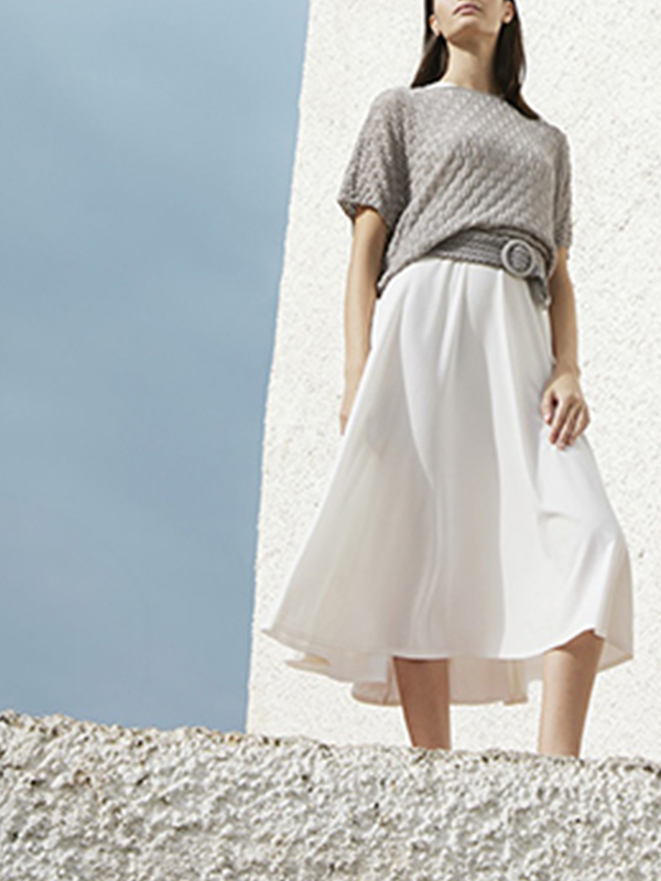 Le Tricot Perugia 勾織腰帶(灰)