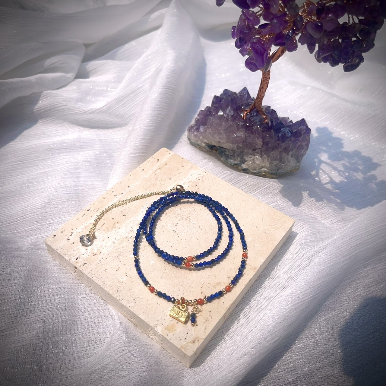 藍翼｜南紅瑪瑙｜青金石