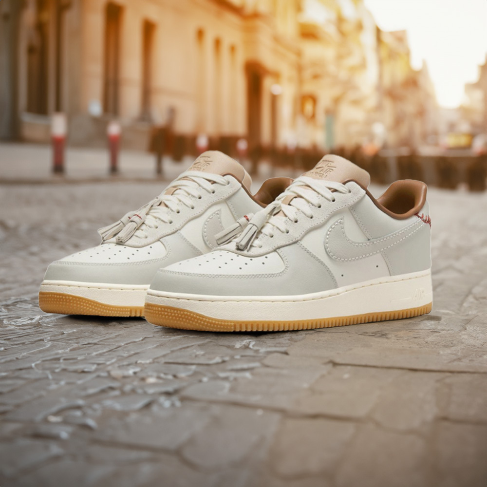 Nike Air Force 1 Low 莫蘭迪灰白焦糖底流蘇HF5697-001
