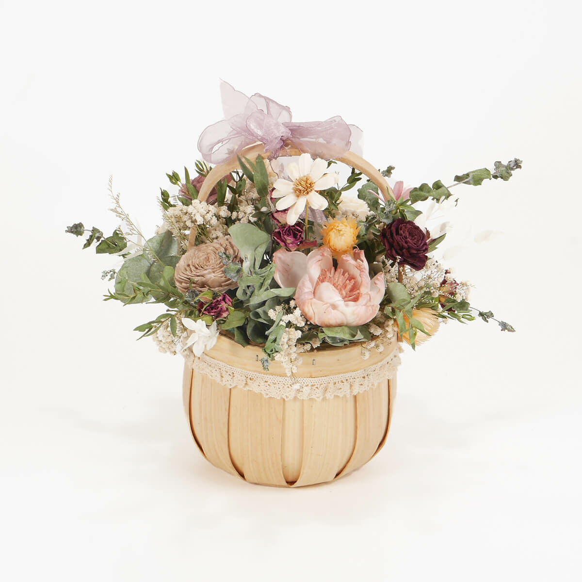 【一籃春意】手提乾燥花籃