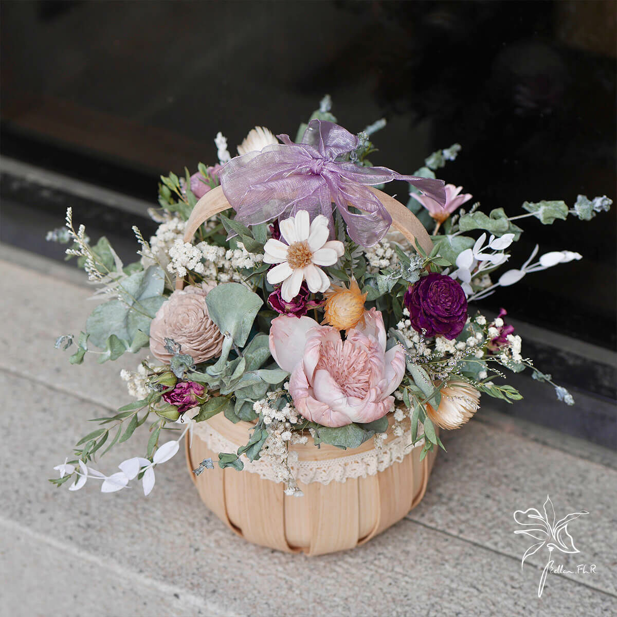 【一籃春意】手提乾燥花籃