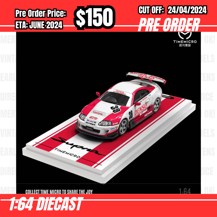 RS-$150  * Time Micro * 1:64 Toyota Supra White/Red #39 [OD17/04]