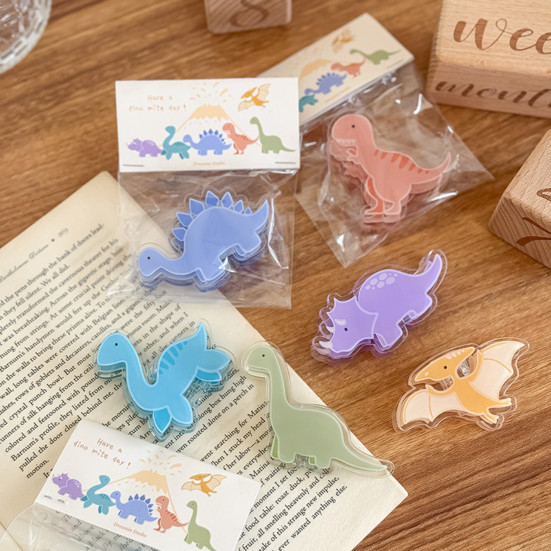 六色恐龍壓克力磁吸夾