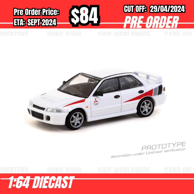 RS-$84   * Tarmac * 1:64 Mitsubishi Lancer RS Evolution White Lamley Special Edition [OD17/04]