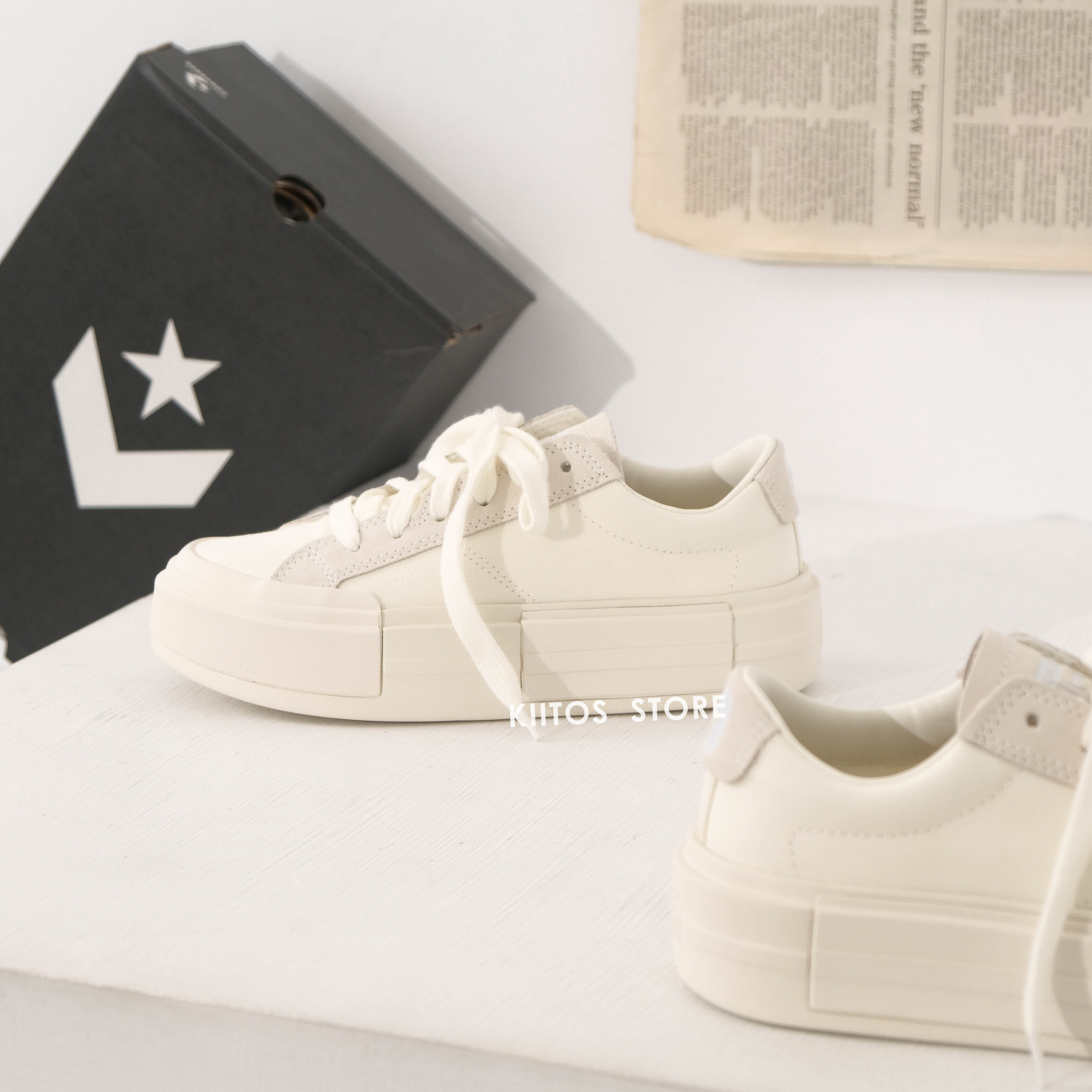 Converse Chuck Taylor All Star Cruise Low "Egret" 奶油白 解構 厚底 帆布 UU鞋 A08788C