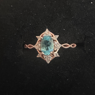 T524水藍托帕石戒指