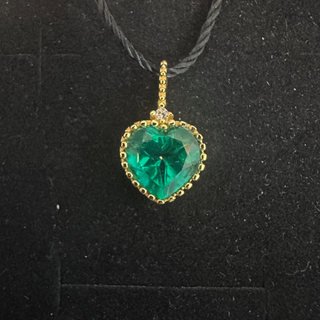 T540湖水藍綠愛心托帕吊墜