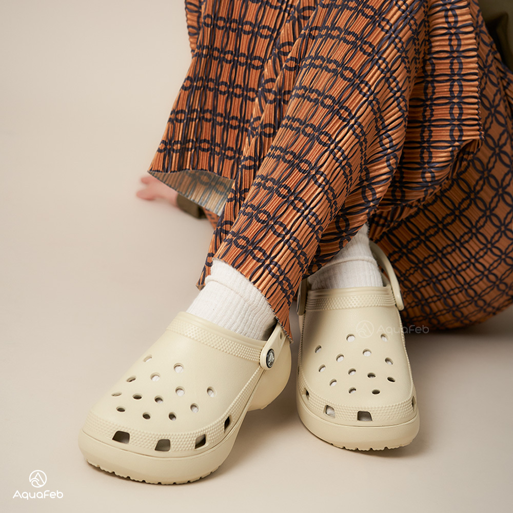 Crocs Classic Platform Clog W 女 奶茶 洞洞鞋 厚底 卡駱馳 涼拖鞋 2067502Y2