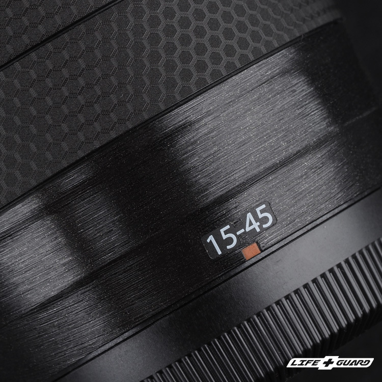 LIFE+GUARD 鏡頭貼膜安裝示意，適用 FUJIFILM XC 15-45mm F3.5-5.6