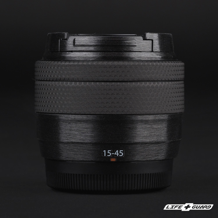 LIFE+GUARD 鏡頭貼膜安裝示意，適用 FUJIFILM XC 15-45mm F3.5-5.6