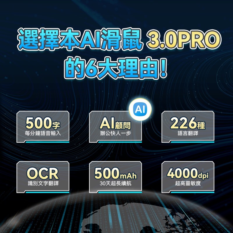 美國USATISFY無線AI語音創作翻譯多用途高效辦公滑鼠 PRO 3.0