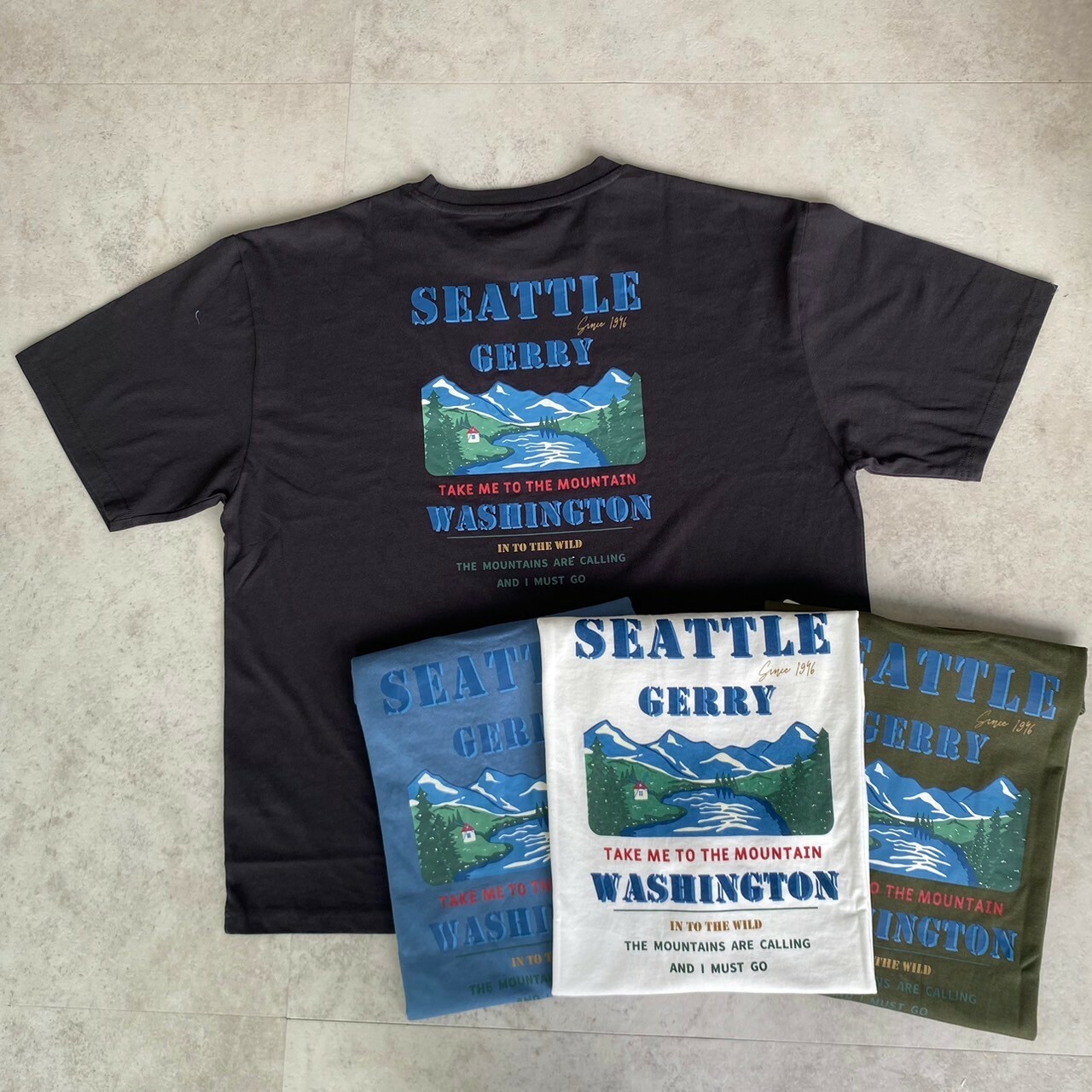 Gerry 寫實山脈湖畔森林短Tee GE24SU13