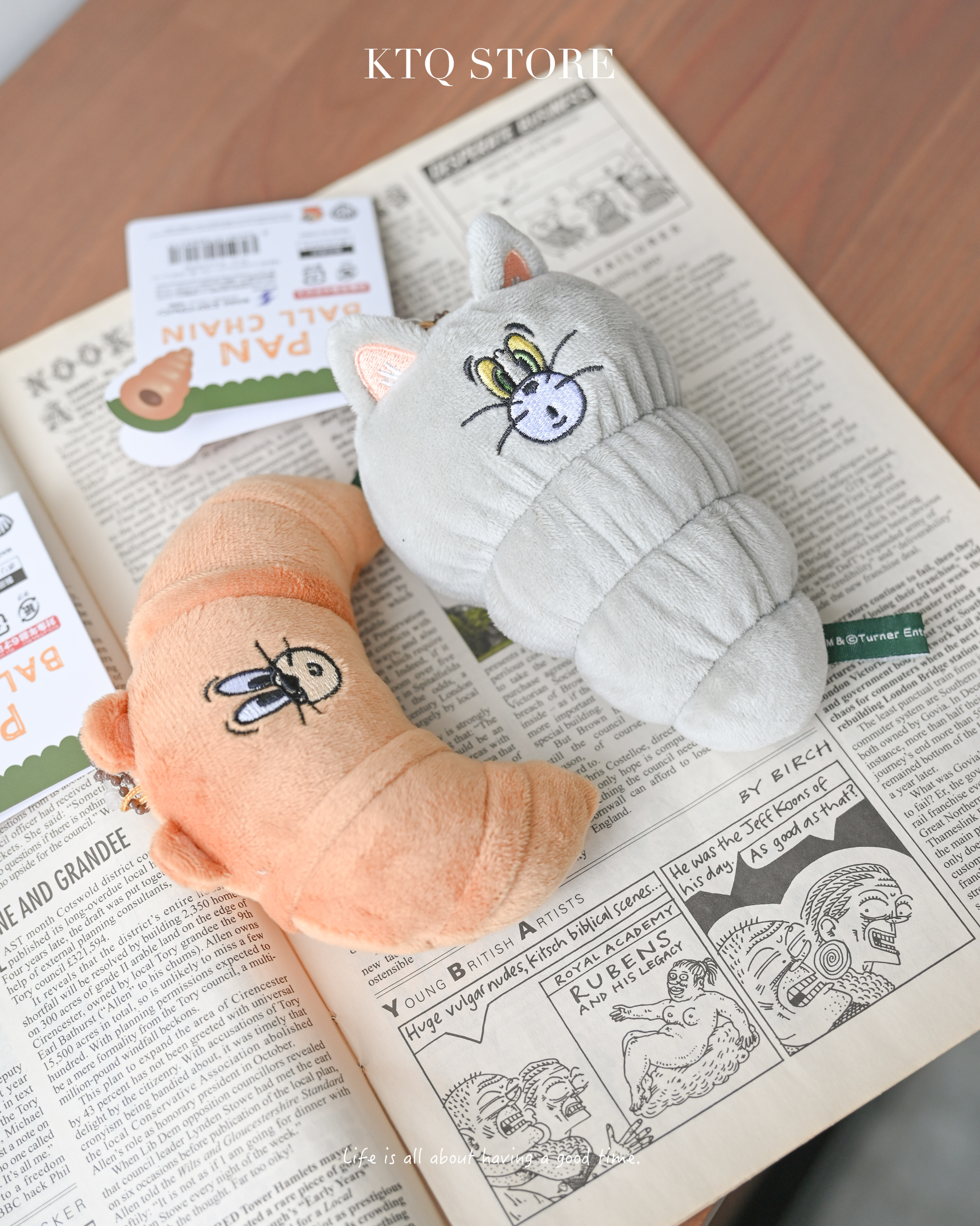 KTQ STORE ‧ Tom&Jerry 湯姆貓與傑利鼠 麵包吊飾 法國麵包 蝴蝶餅乾 可頌 牛角麵包 069495 16416