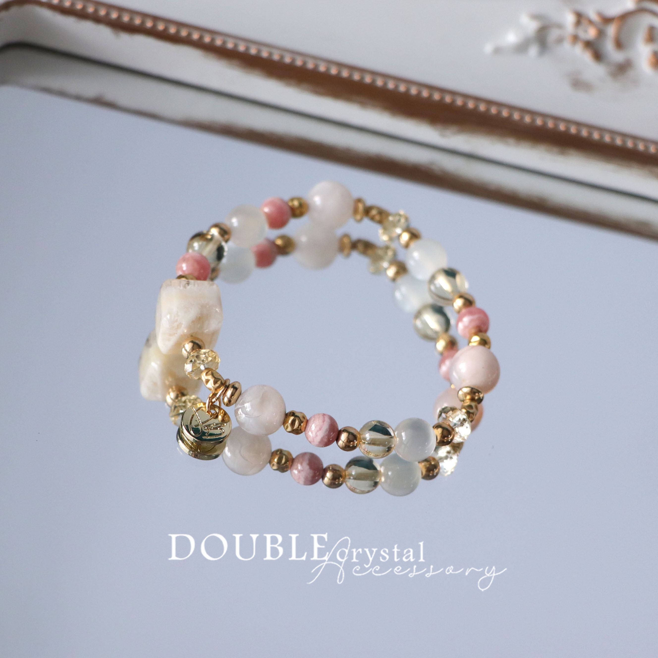 ☽◌* 聖奧諾雷街73號／黃雪花幽靈方糖．紅紋石．櫻花瑪瑙．黃水晶．白水晶