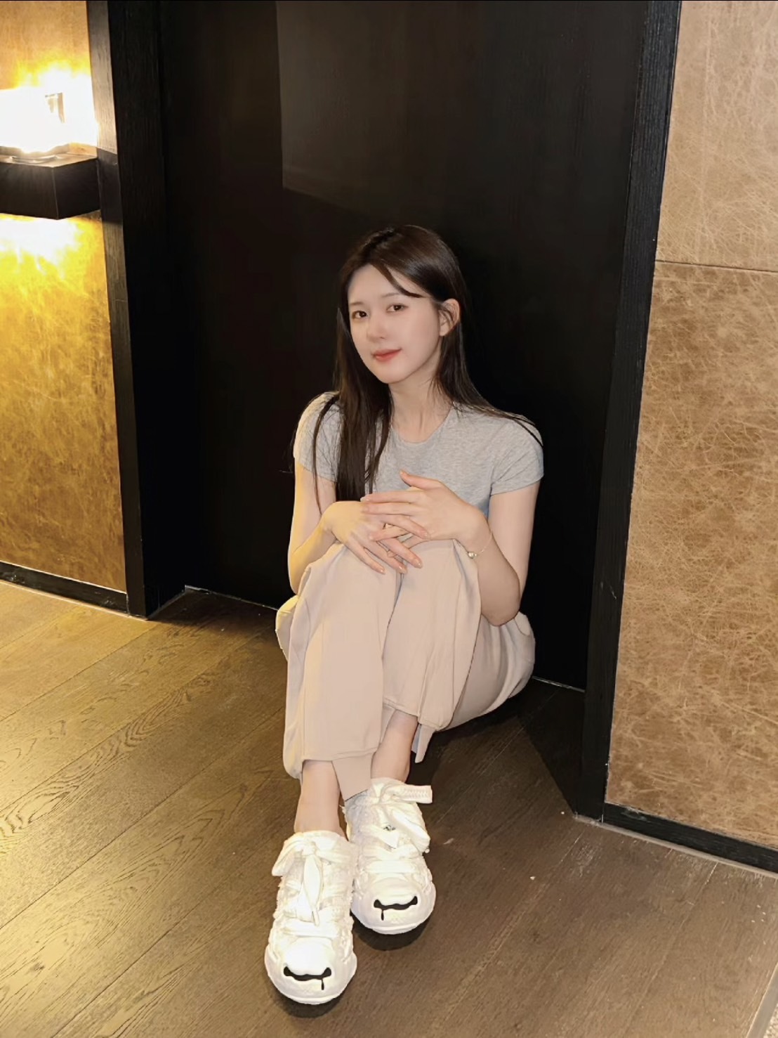 H52 開口笑奶油鞋 蛋糕鞋盒 奶白色 趙露思同款