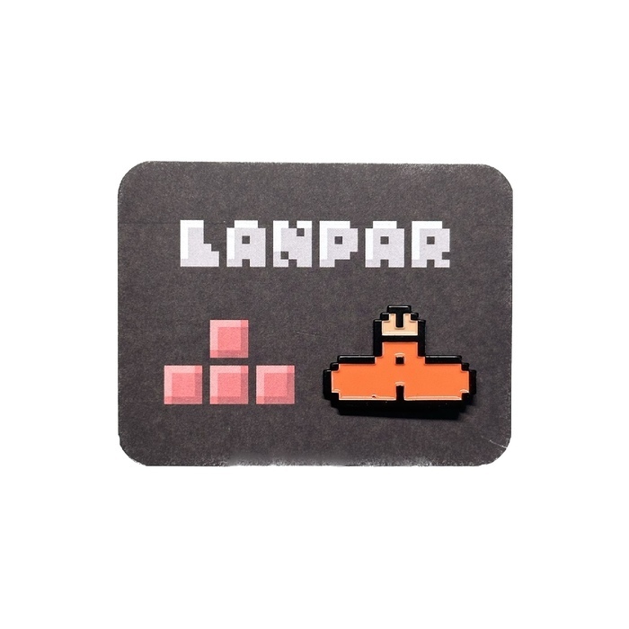 Lanparman｜絕版｜金屬徽章｜方塊ㄐ ㄐ ｜紅