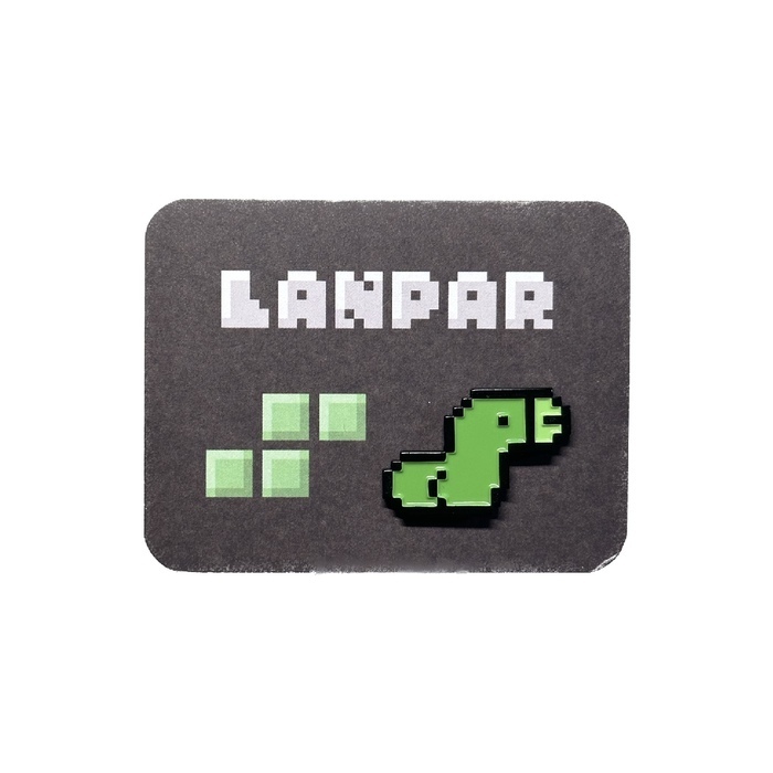 Lanparman｜絕版｜金屬徽章｜方塊ㄐ ㄐ ｜綠