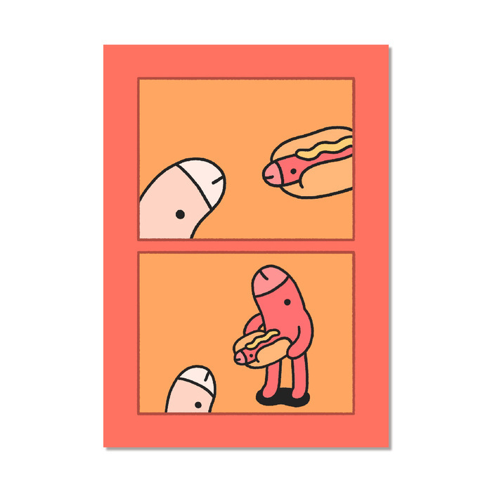 Lanparman｜明信片｜吃熱狗