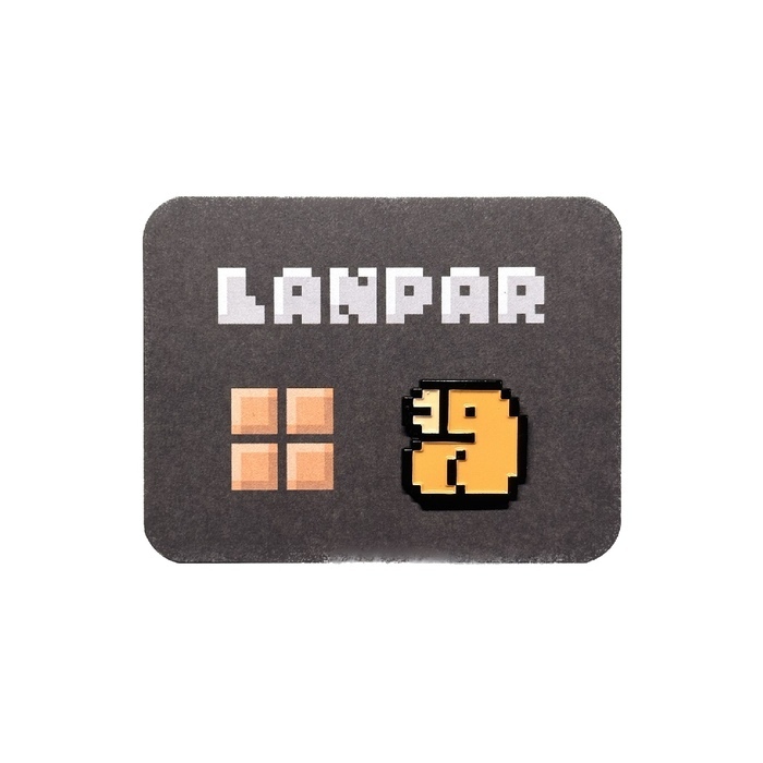 Lanparman｜絕版｜金屬徽章｜方塊ㄐ ㄐ ｜橘