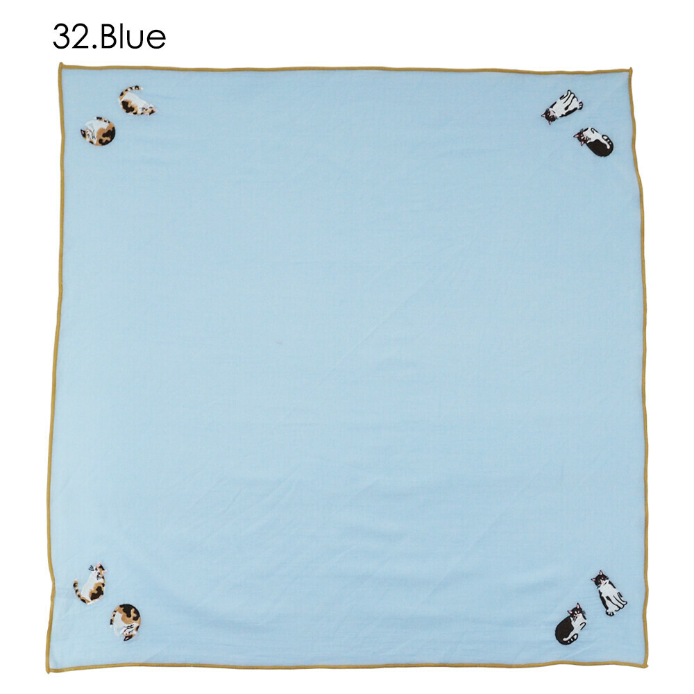 日本貓刺繡全棉圍巾