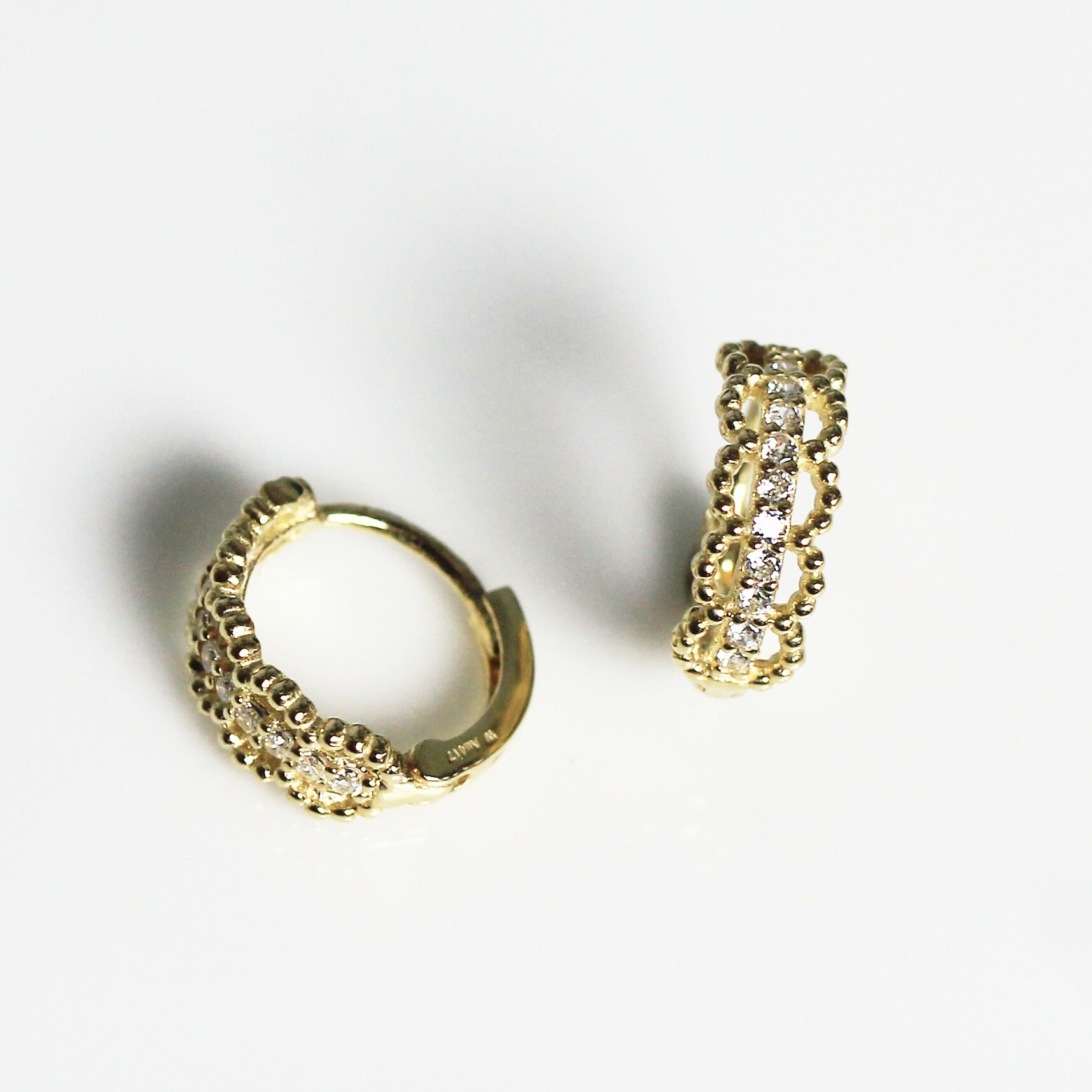 10K/蕾絲圈式耳環