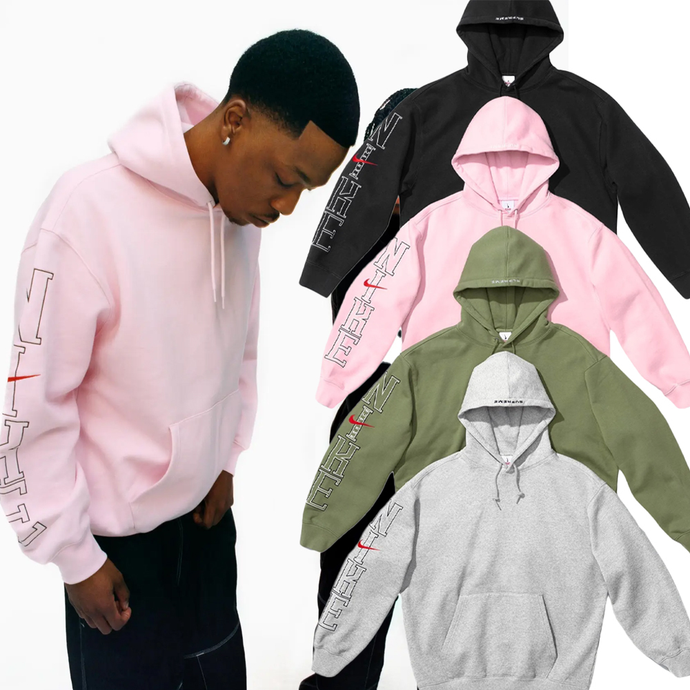 Supreme x Nike SS24 HOODED SWEATSHIRT 聯名 袖子字母 內刷毛 帽T 連帽上衣
