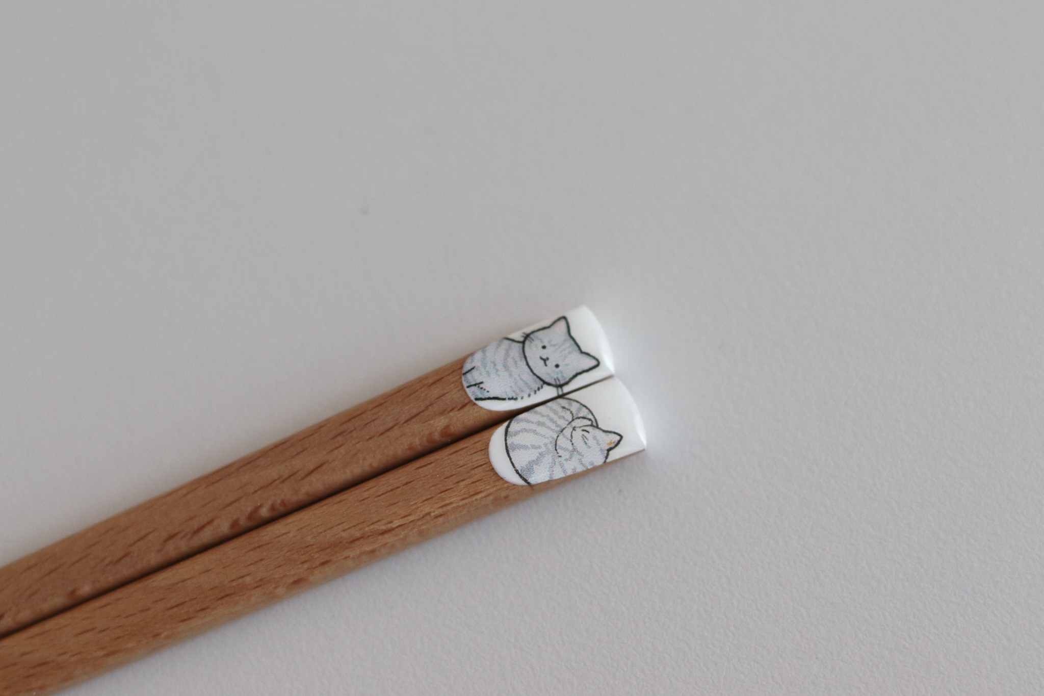 日本 可愛的貓咪 鯖魚虎斑 木筷