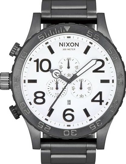 萬年鐘錶 - NIXON 尼克森 THE 51-30  CHRONO 大錶徑全黑白面款三眼計時款男錶 300M防水 A083-681  錶徑51MM