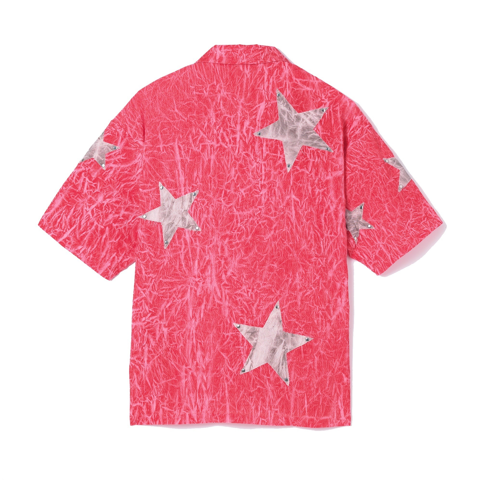 PLATEAU - crease dye star shirt 紅色