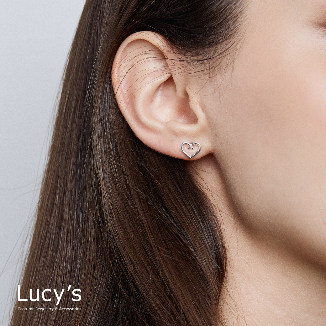 925純銀 簡約愛心 耳環 (114267)