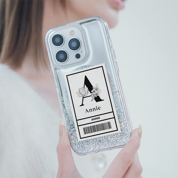 大字條碼 (MagSafe磁吸) 閃耀鏡面殼 - (訂製名字) iPhone客製化手機殼